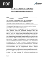 The Newcastle Business School Masters Dissertation Proposal