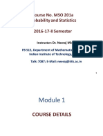 Course No. MSO 201a Probability and Statistics 2016-17-II Semester