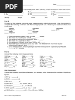 Act 1 Units Measurements