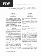 Performance Analysis of PAPR in MC-CDMA Using Code: Golay