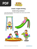 Grade 1 English Writing Worksheet 1