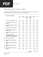 MDI Major Depression Inventory - English PDF