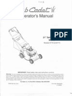 Cub Cadet Lawnmower Operators Manual Models 977A E977C