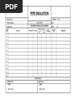 Pipe Insulation: Qa / QC Form