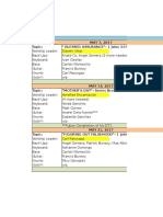 Worship Team 2017 Assignments Templates