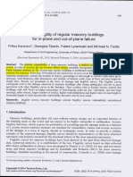 Seismic Fragility of Regular Masonry Buildings For In-Plane and Out-Of-Plane Failure