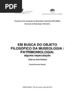 Em Busca Do Objeto Filosofico Da Museologia