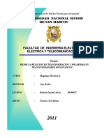 EXPERIMENTO 3 - Medir La Relacion de Transformacion y Polaridad en Transformadores Monofasico - MAQUINAS ELECTRICAS I