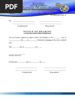 KP Form #12 Notice of Hearing (Conciliation Proceedings)