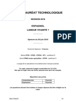 Bac STMG 2018 LV1 Espagnol