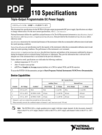 NI PXI-4110 Specifications: Triple-Output Programmable DC Power Supply