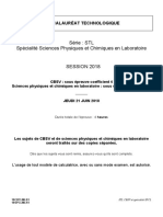 Bac 2018 STL Spécialité SPCL Sujet de CBSV Et SPCL