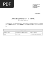 Formato Carta de Autorizacion Cargo en Cuenta