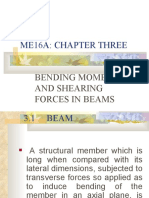 Me16A: Chapter Three: Bending Moments and Shearing Forces in Beams