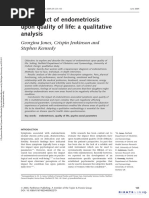 The Impact of Endometriosis Upon Quality of Life - A Qualitative Analysis