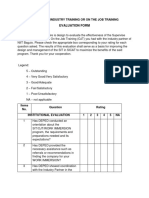 Immersion Monitoring Form