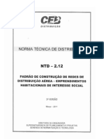 NTD 2.12 - Padro de Construo de de Redes de Distribuio Area - Empreendimentos Habitacionais de Interesse Social