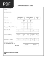 F-35 Supplier Selection Form