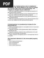 Quiz On Limited Partnership