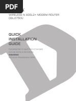 Quick Installation Guide: Wireless N Adsl2+ Modem Router DSL-2750U