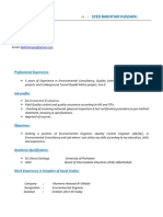 Curriculum Vitae: Syed Bakhtiar Hussain