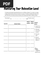 Monitoring Your Relaxation Level: The Most Relaxed and The Most Tense or Anxious 1 2 3 4 5 6 7 8 9