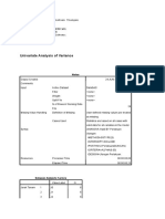 Univariate Analysis of Variance