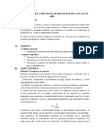 Determinacion Del Coeficiente de Difusividad Del Agua en El Aire