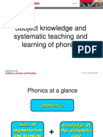 Subject Knowledge and Systematic Teaching and Learning of Phonics