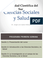 Ciencias Sociales y Salud. Clase 01