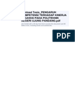 Ownload Tesis - PENGARUH Kompetensi Terhadap Kinerja Pegawai Pada Politeknik Negeri Ujung Pandang PDF