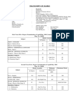 Transcript of Marks: Name: Date of Birth