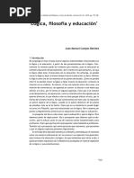 Juan Manuel Campos Benítez, Lógica, Filosofía y Educación PDF