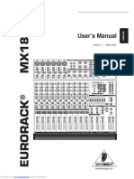 Behringer mx1804x Manual