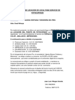 Propuesta de Locacion de Local para Servicio de Fotocopiado