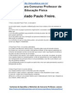 Simulado Concurso Professor de Educacao Fisica Questoes Concurso Pedagogia Simulado Paulo Freire