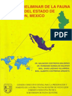 Listado Preliminar de La Fauna Silvestre Del Estado de Nuevo León, México.