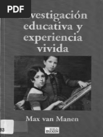 Max Van Manen. Investigación Educativa y Experiencia Vivida