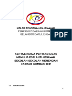 Kertas Kerja Pertandingan Menulis Esei