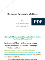 Business Research Method: By, Kartikeya Singh SMS Varanasi, UP