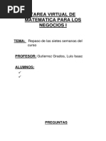 Tarea de Matemática Utp