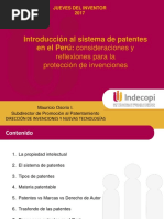 09.02.17 Introducción Básica Al Sistema de Patentes en El Perú Consideraciones y Reflexiones para La Protección de Invenciones