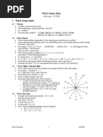 Pitch Class Sets 1 Pitch Class Sets: 1.1 Pitches