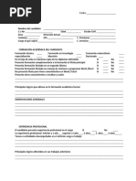 Formato para La Entrevista de Seleccion de Personal