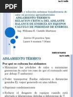 Diseño y Selección Sistemas Transferencia de Calor en Procesos Agroindustriales II