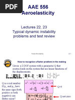 AAE 556 Aeroelasticity: Lectures 22, 23 Typical Dynamic Instability Problems and Test Review