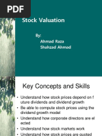 Stock Valuation: By: Ahmad Raza Shahzad Ahmad