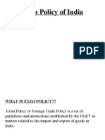 Exim Policy of India