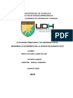 Evasión de Impuestos y Su Incidencia en El Desarrollo Económico de La Ciudad de Huánuco 2018