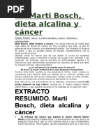 Extracto RESUMIDO. Marti Bosch, Dieta Alcalina y Cáncer